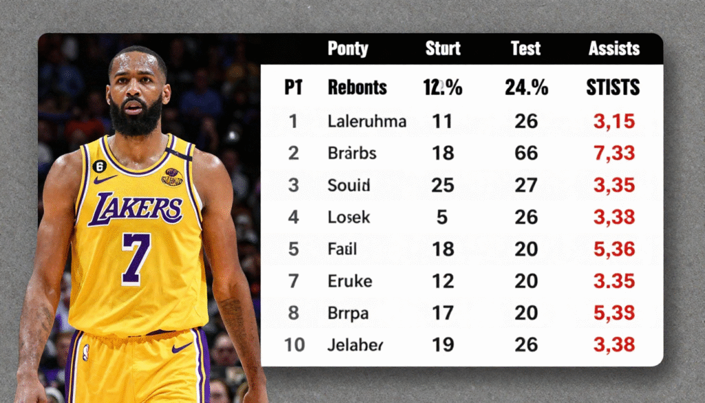 lakers vs new orleans pelicans match player stats